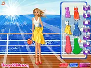 Summer Vacation Girl free online dress-up game featuring a girl sailing on a boat and visiting islands