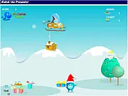 Present Panic game screenshot, a paddle bouncing a large wrapped gift present, free online arcade game