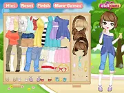 Bubble Festival Dress Up free online game on PlayArcadeHub, girl in colorful outfit with bubble wand