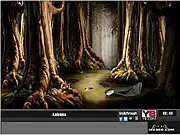 Dinosaur Escape Adventure Game screenshot showing an archaeological dig site with a dinosaur nearby, play free online survival puzzle game