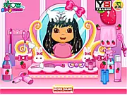 Play Dora Haircuts free online salon game, styling Dora's hair, giving a new haircut, fashion makeover for school.