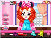 Beauty Hair Salon 2 online game screenshot, showing a girl getting her hair styled and accessorized