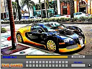 Luxury Taxi Hidden Letters game image featuring a stylish, high-end taxi car parked on a city street with subtle hidden letters scattered across the scene
