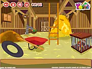 The Cranky Turkey looking worried while standing inside a wooden barn with puzzles in the free online escape and puzzle game Cranky Turkey Escape