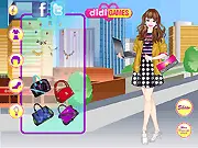 Fashionable Blogger free dress up game screenshot - selecting a stylish outfit for a fashion week event
