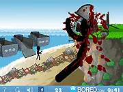 Causality: Saving Stickman game screenshot showing a scene with various stick figures and interactive environmental objects, indicating the need for strategic clicking. Play free online puzzle game.