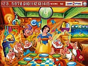 Play Princess Snow White Hidden Numbers free online, find missing digits game, Snow White puzzle game