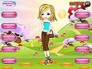 Screenshot of Racquel Dress Up game featuring a fantasy girl character with wings and colorful clothing