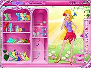 Screenshot of Butterfly Flower Fairy dress up game, a fairy with a flower outfit and stylish butterfly wings, playing free online