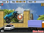 Blad Guy Race free online game screenshot on PlayArcadeHub showing a character leaping over a large spike obstacle on a racetrack.