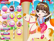 Play Merry-Go-Round First Ride free online dress up game, girl going on a carousel, happy first time ride outfit