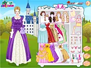 Princess Isabella in a beautiful royal blue ball gown and tiara, the main character of the free online dress up game Royal Princess Girls