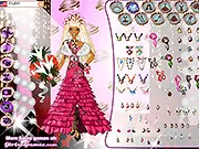 Screenshot of Miss Perfect Dress Up game, a woman wearing a perfect pageant gown and crown, playing free online