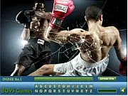 Screenshot from Boxing Hidden Letters game showing a boxing ring and crowd with letters hidden across the image