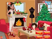 Zoe & Lily: Christmas Party free online dress up game, styling friends for holiday party, festive fashion game