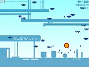 Robot Reaction game screen showing multiple robots and an explosion chain reaction, play free online arcade game
