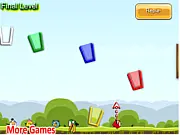 Angry Birds Drink Water free online physics puzzle game launching birds into color cups