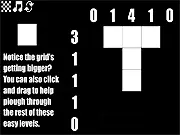 Screenshot of Beast Pixels game showing a nonogram grid with numbers next to the rows and columns, partially revealing a hidden pixelated image. Play free online logic puzzle game.
