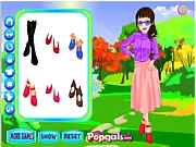 Looking for Autumn Fashion game screenshot showing a girl in a trench coat and casual trousers ready for fall - Play free online dress up