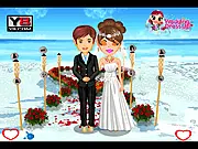 Beautiful bride trying on a wedding dress in the free online fashion game Miami Wedding Dress Up