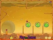 Angrybirds VS Greenpig free online game, physics-based puzzle where angry birds attack green pigs' structures with a slingshot