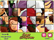 Christmas Santa Puzzle game, screen showing scrambled pieces of a Santa image, free online festive puzzle game