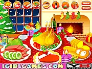 A perfectly roasted turkey and side dishes prepared for the holiday feast in the free online cooking game Perfect Christmas Dinner