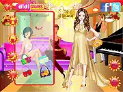 Maternity Princess free dress up game, online fashion game for pregnant model Lila, stylish maternity collection