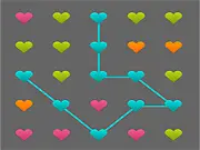 Play The Hearts free online puzzle game by linking same-colored hearts for a high score