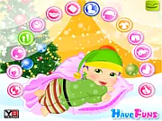 Infant Christmas Dressup Free Online Game - Styling an adorable baby doll in holiday clothes and accessories