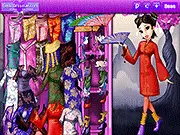 Screenshot of Cherry Blossom Festival Dress Up game, a lovely Chinese girl wearing a stylish outfit under gorgeous cherry trees, playing free online