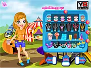 Polly Pocket Dress Up free online fashion game - style the girl in a pink dress and accessories for the park