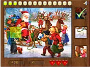 Parts of Picture: Santa free online puzzle game - find 3 hidden parts in the Christmas image with limited mistakes