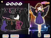 Dark Angels free dress up game, gothic fashion online, elegant dark style make up game