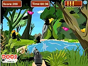 Shoot the Vampires free online aim and shoot game - target bats in a dark forest without hitting friendly birds