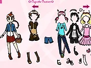 Gameplay screenshot of Cupcake Couture Dress Up free online baking and design game