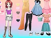 Riibbon Dress Up game screenshot, cute girl character Ribbon in a stylish outfit. Play free online fashion dress-up game.