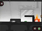 I Will Die 2 game screenshot showing a character standing near a teleporter and several deadly spikes, setting up to solve the suicide puzzle.
