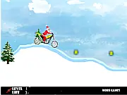Santa Claus Bike free online game, Christmas motorcycle riding challenge, collect gifts on Santa's bike