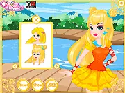 Screenshot of Spring Fairy Spa online game: A fairy character receiving a spa treatment before getting a glamorous spring makeup and outfit.