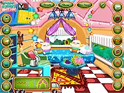 Screenshot of Perfect Trailer Design game: A fully furnished and decorated interior of a mobile home trailer, featuring stylish furniture and accessories.