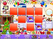 Fun Christmas Memory online game screenshot showing hidden Christmas objects and boxes to match on PlayArcadeHub