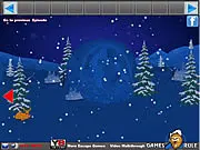 Screenshot of Santa Christmas Gifts Escape-3 game, showing a snowy scene with Santa's crashed sleigh and an injured reindeer