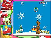 Scooby Doo Christmas Gift Dash free online game, help Scooby collect presents, dodge falling rocks arcade