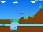 Blo Boxy 2 free online game screenshot showing a blue block and red blocks that must be removed to solve a physics puzzle.