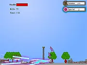 Deadpile Rampage free online shooter game screenshot showing a player surrounded by enemies and piles of dead bodies with a low ammo count