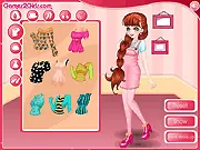 Screenshot of Backyard BBQ Party free dress up game showing Ellen the host standing in a backyard with a barbecue and clothing options