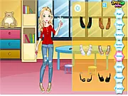 Paper Snowflake free online dress up game featuring a girl with stylish clothes getting ready for a kirigami class