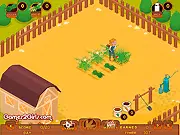 Wheat Farm Simulator free online game screenshot showing fields of wheat and cattle being herded on a farm.