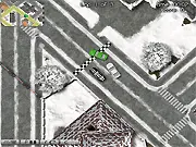3D racing and drift game screenshot of a car sliding through the snowy city in City Winter Drift 2